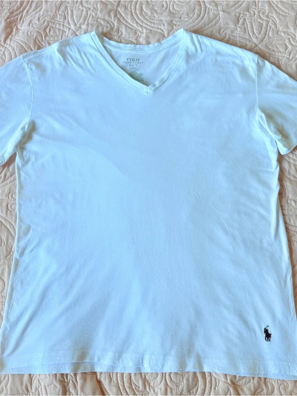 Polo Ralph Lauren Men’s White V-Neck Slim Fit Cotton T-Shirt XL